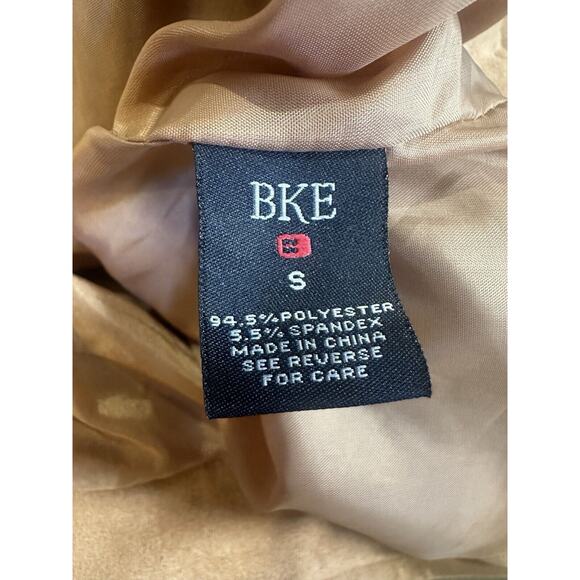 BKE Faux Suede Studded Stretch Asymmetrical Zip Moto Jacket Chestnut Brown Small - Picture 13 of 13